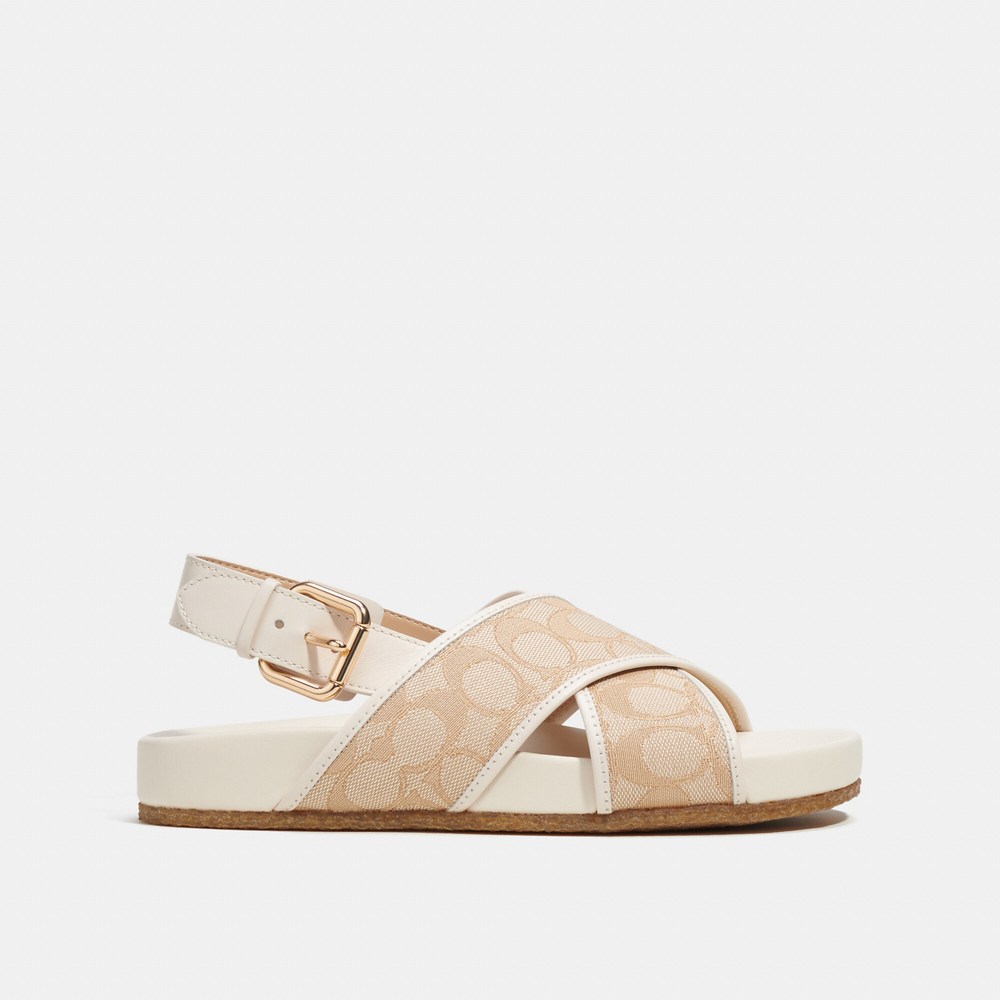 NWT Coach Outlet Adora Sandal In Signature Jacquard - Picture 4 of 6